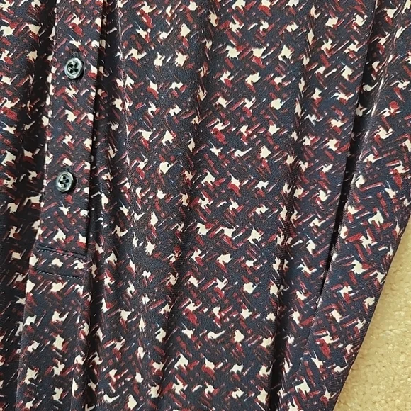 Brooks Brothers Blue Red A-line Belt Long Sleeve Midi Shirt Dress Sz L Large EUC - Picture 5 of 9